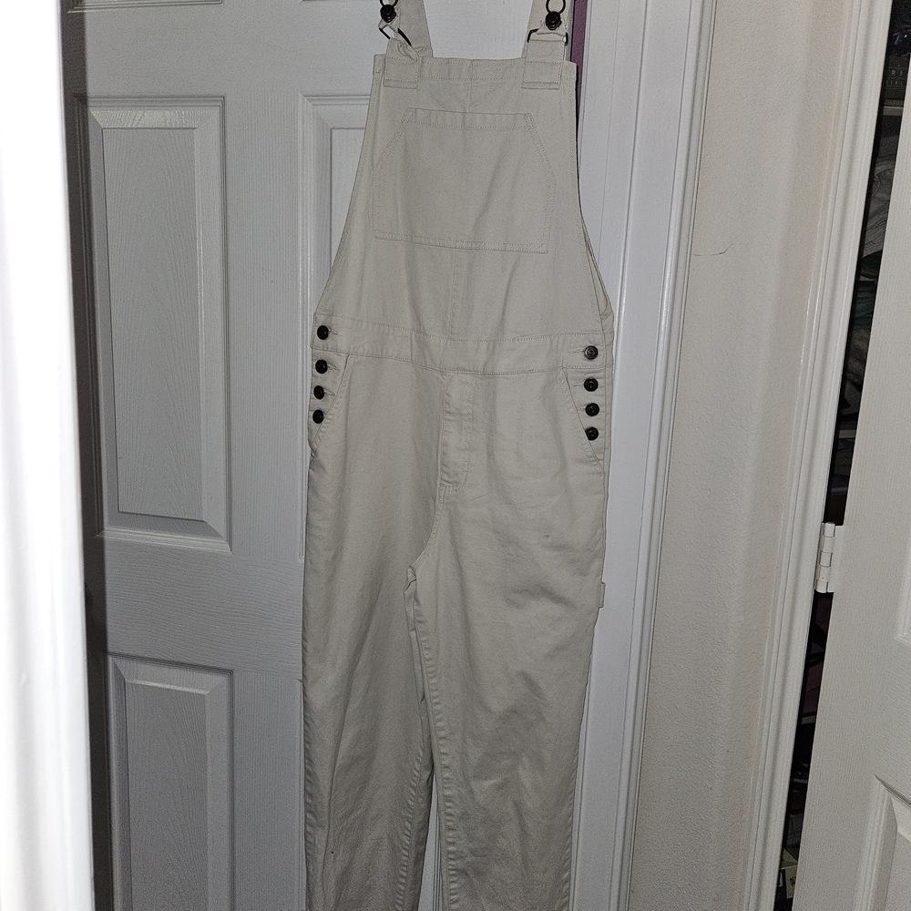 Cream Boyfriend Overalls Relaxed Fit Women’s Jumpsuit Denim Style